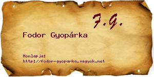 Fodor Gyopárka névjegykártya