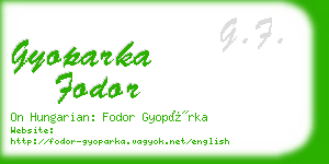 gyoparka fodor business card